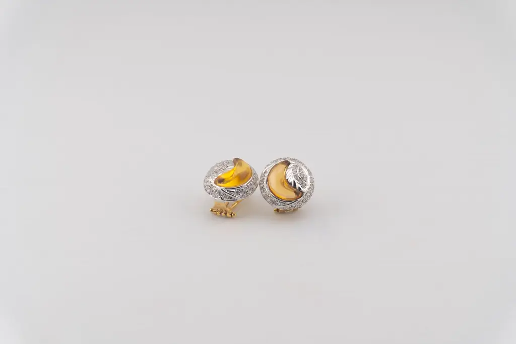 [SE-00001] Set aretes y dije oro blanco y amarillo