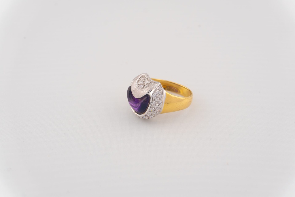 [SE-00002] Set aretes y anillo oro blanco y amarillo